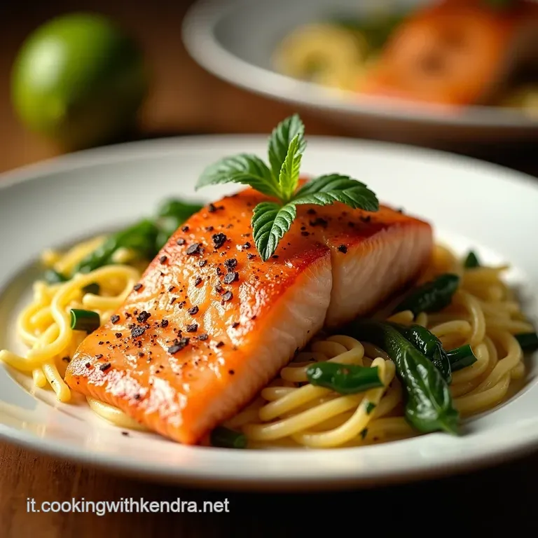 Salmone Fresco Saltato in Padella Al Limone E Erbe Mediterranee presentation