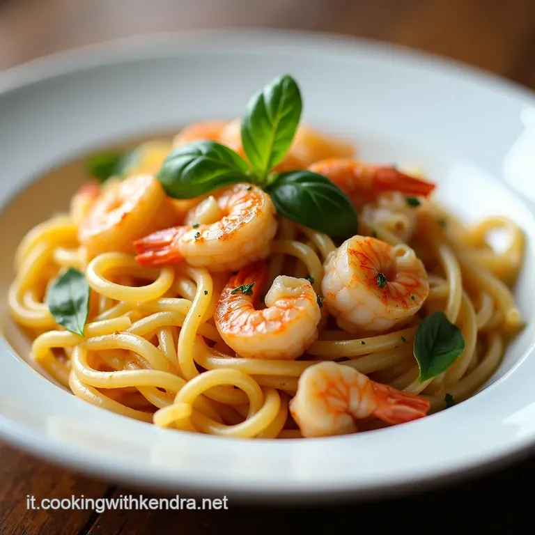 Spaghetti al Limone con Gamberi e Basilico