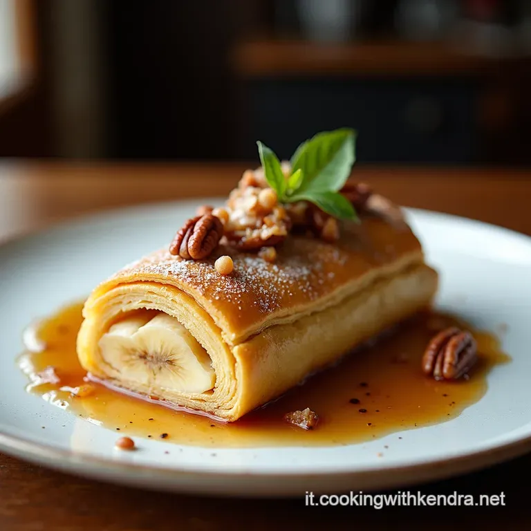 Strudel Rivisitato con Banane Caramellate Noci Pecan e Caramello Salato