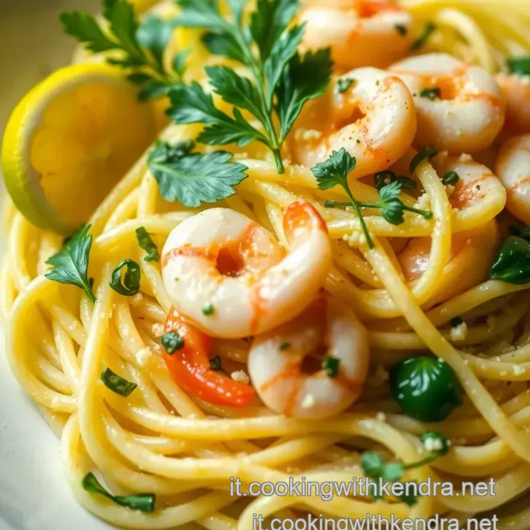 Tagliatelle Al Limone Con Gamberi E Zucchine presentation