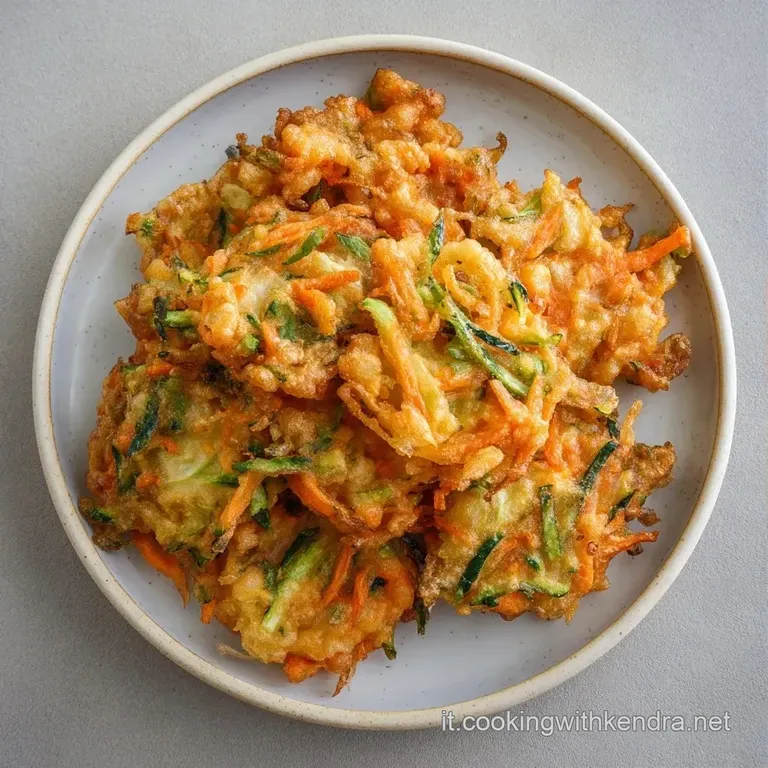Bastoncini di carota e broccoli fritti, disposti con cura su un piatto di ceramica opaca in una composizione chic.