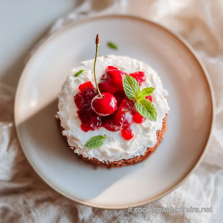 A slice of the delicate cake artfully arranged on a white plate with a scattering of fresh raspberries.